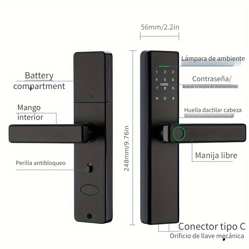 Cerradura Inteligente Wifi (aleación Zinc + Abs) Smart Life - Temu