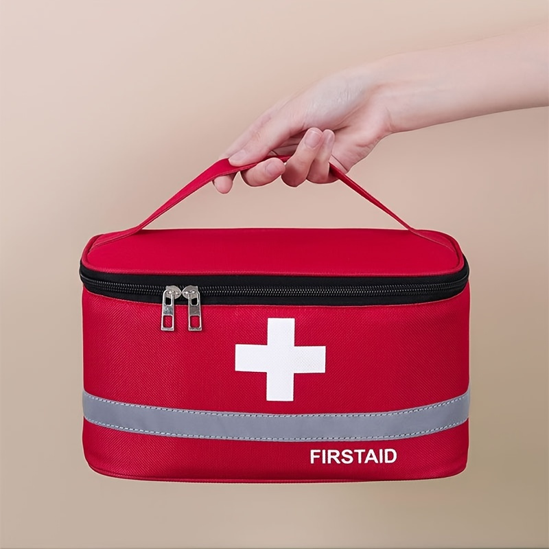 Organizador de almacenamiento – Caja de plástico para primeros auxilios –  Kit de emergencia familiar organizador de almacenamiento de medicamentos  con