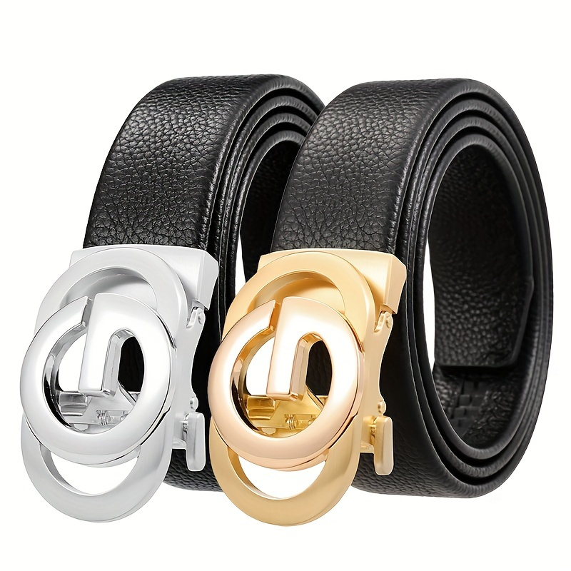 High quality designer belts men letter slide buckle genuine