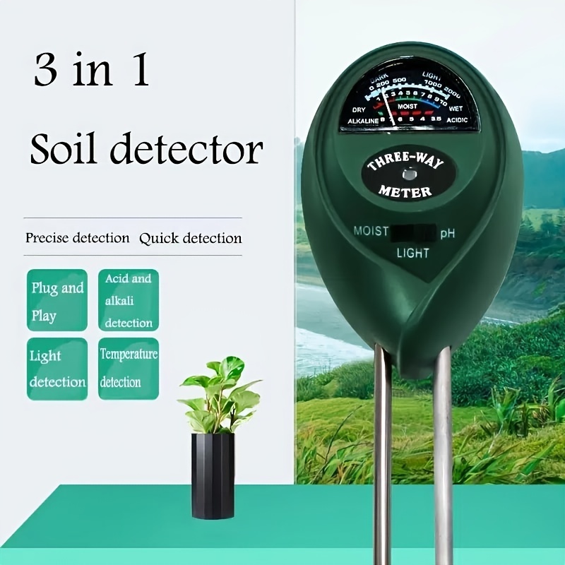  Plant Moisture Meter, 3 in 1 Soil Moisture Light pH