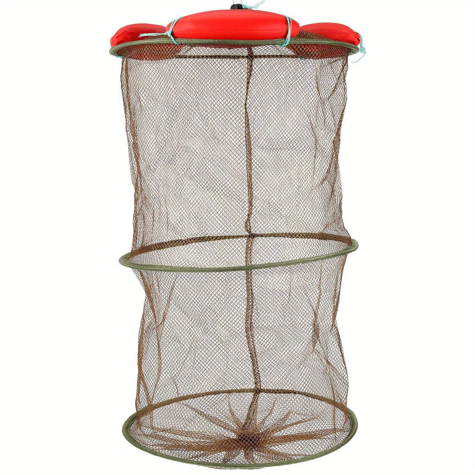 Folding Steel Wire Fish Protection Basket Net Pocket Fishing Protection Net  Fish Metal Stainless Steel Wire