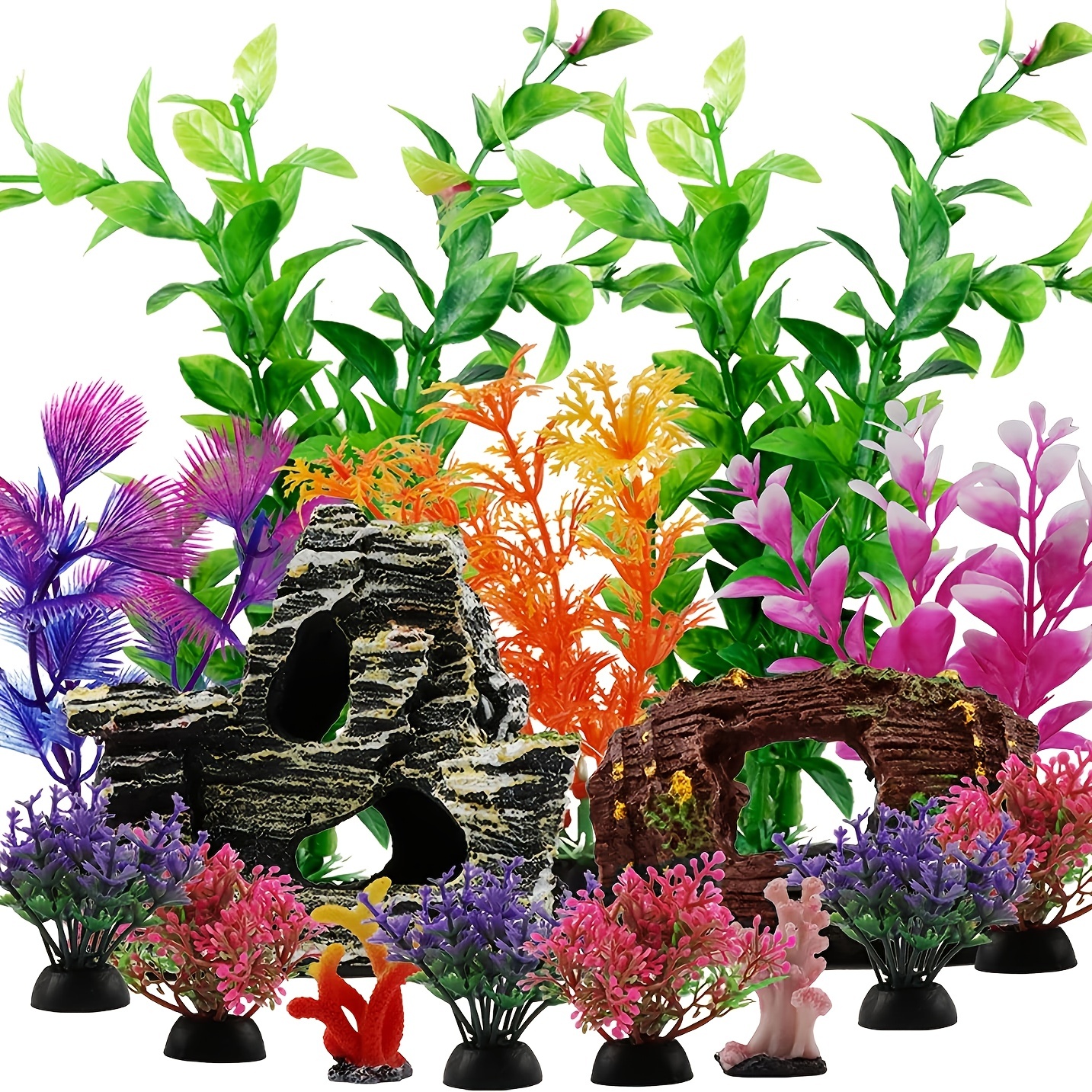 20PCS fake aquarium grass Aquarium Decorations Large and Tall Turtle Tank