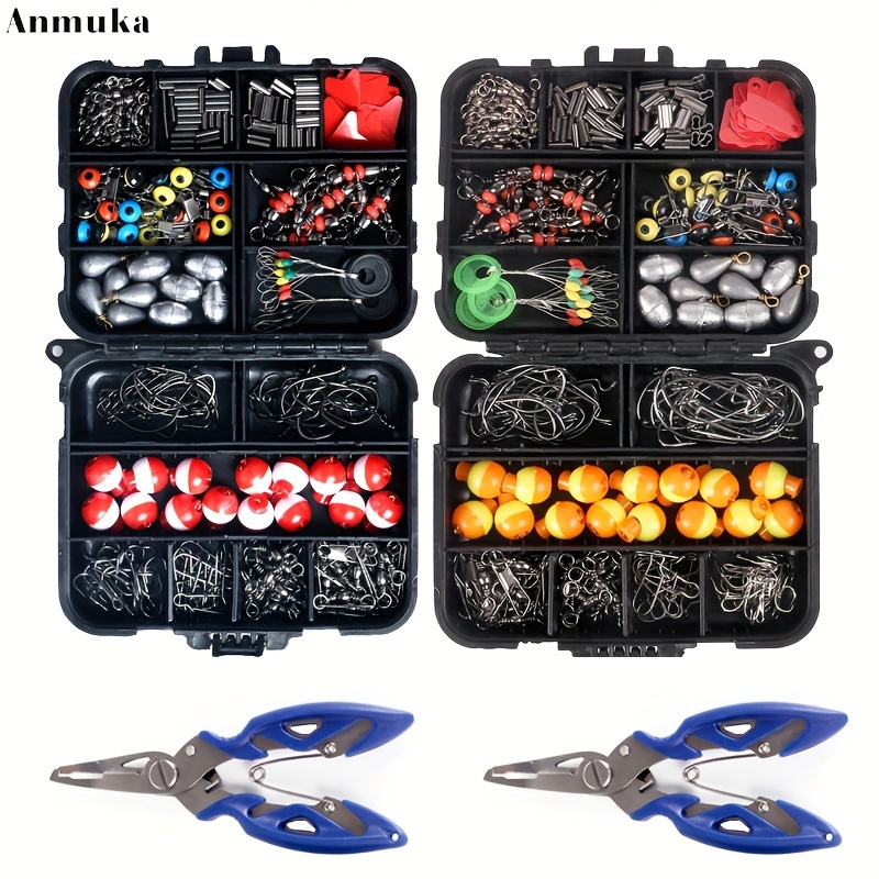 263PCS Set Fishing Tackle Box Full Loaded Accessories Hooks Lures Baits  Worms