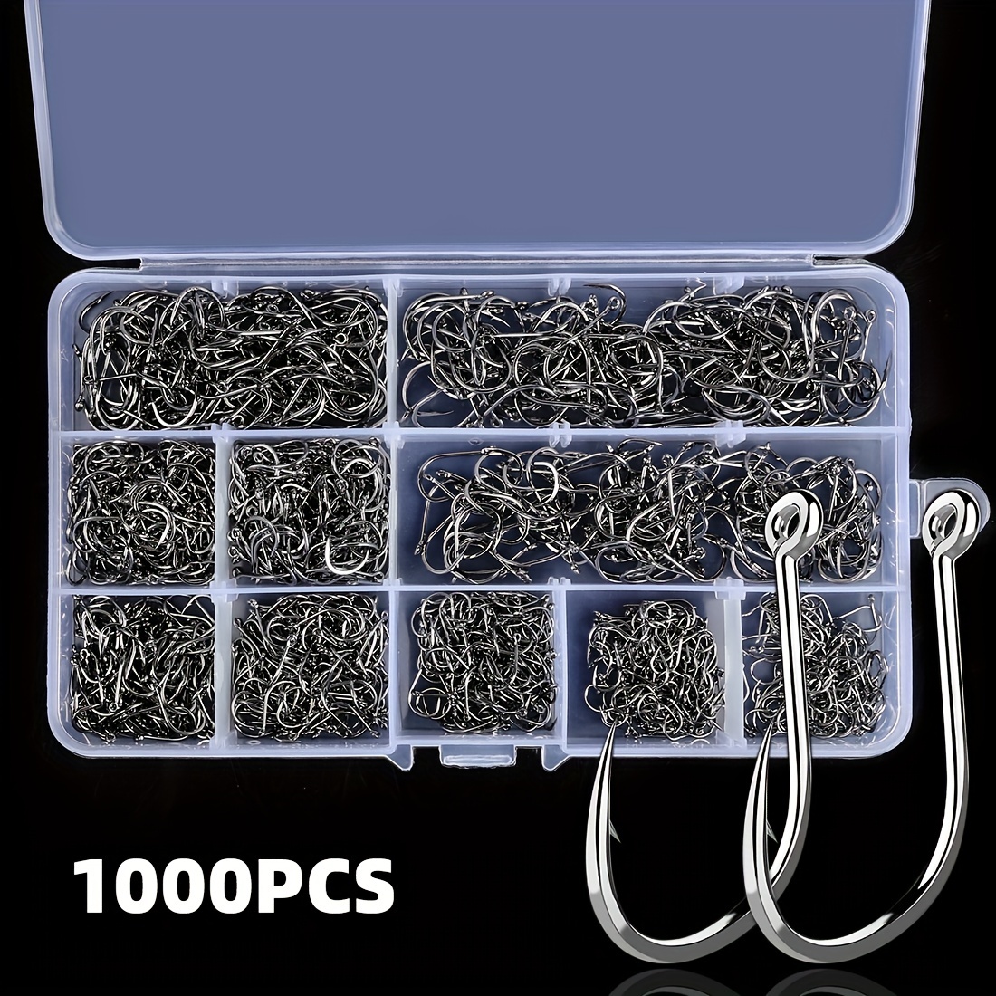 Cheap 100pcs box 10 Sizes Outdoor Fishing Strong Stainless Steel Sharp Fish  Hooks With Carry Box