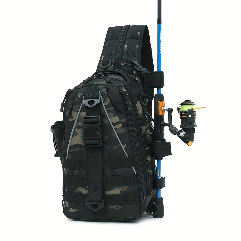 Ghosthorn Fishing Backpack Tackle Sling Bag Fishing Backpack with Rod  Holder Tackle Box Bag Fish 