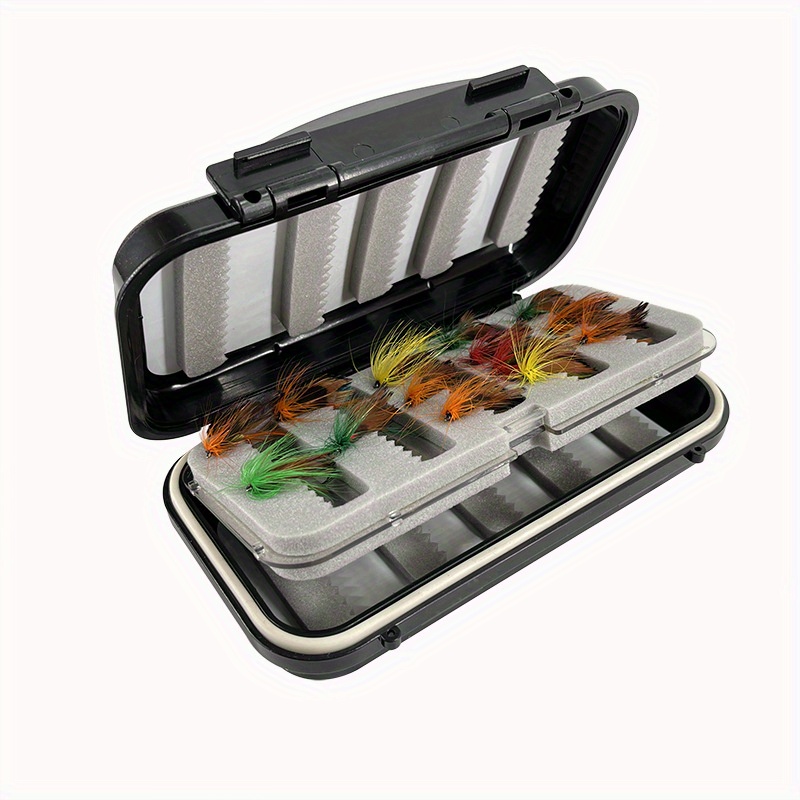 Waterproof Fly Box Case, Fishing Tackle Box Pocket 4 Sided Organizing Fly  Fishing Storage Fly Holder for Bass Trout Gear, Freshwater Saltwater