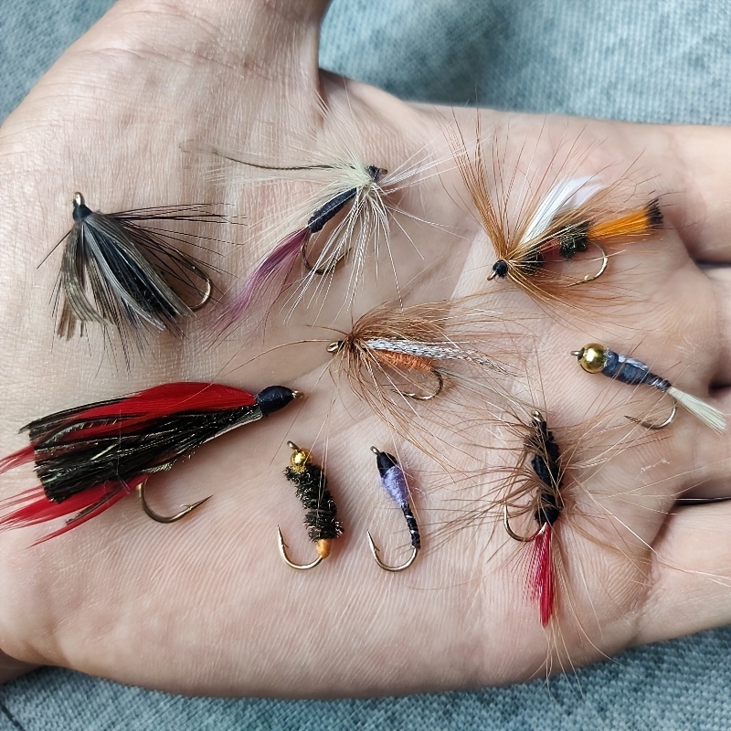 6PCS #12 Tenkara Flies Fly Fishing Wet Fly Trout Fishing Bait Lure Barbed  Hooks