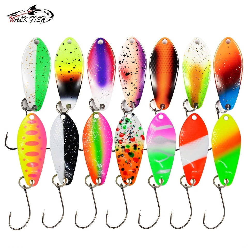 SUNMILE Spoon Fishing Lure With VMC Hooks Metal Trout Spoon Bait