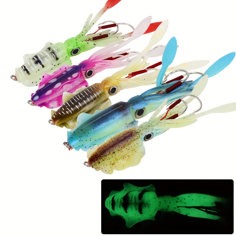 7Pcs Luminous Fishing Lure Bait Artificial Shrimp Lures Prawn Bait KitSoft  Hook