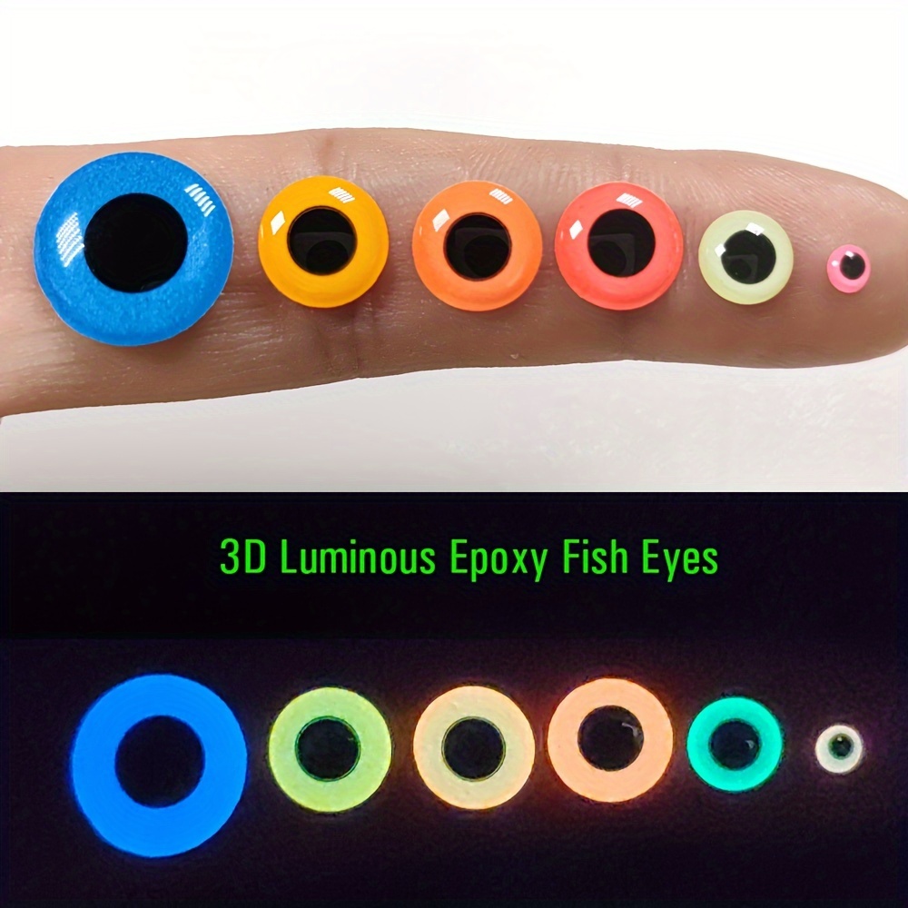 100pcs Fishing Lure Eyes 3D Holographic Eyes Fly Tying Jigs Crafts DIY 10mm