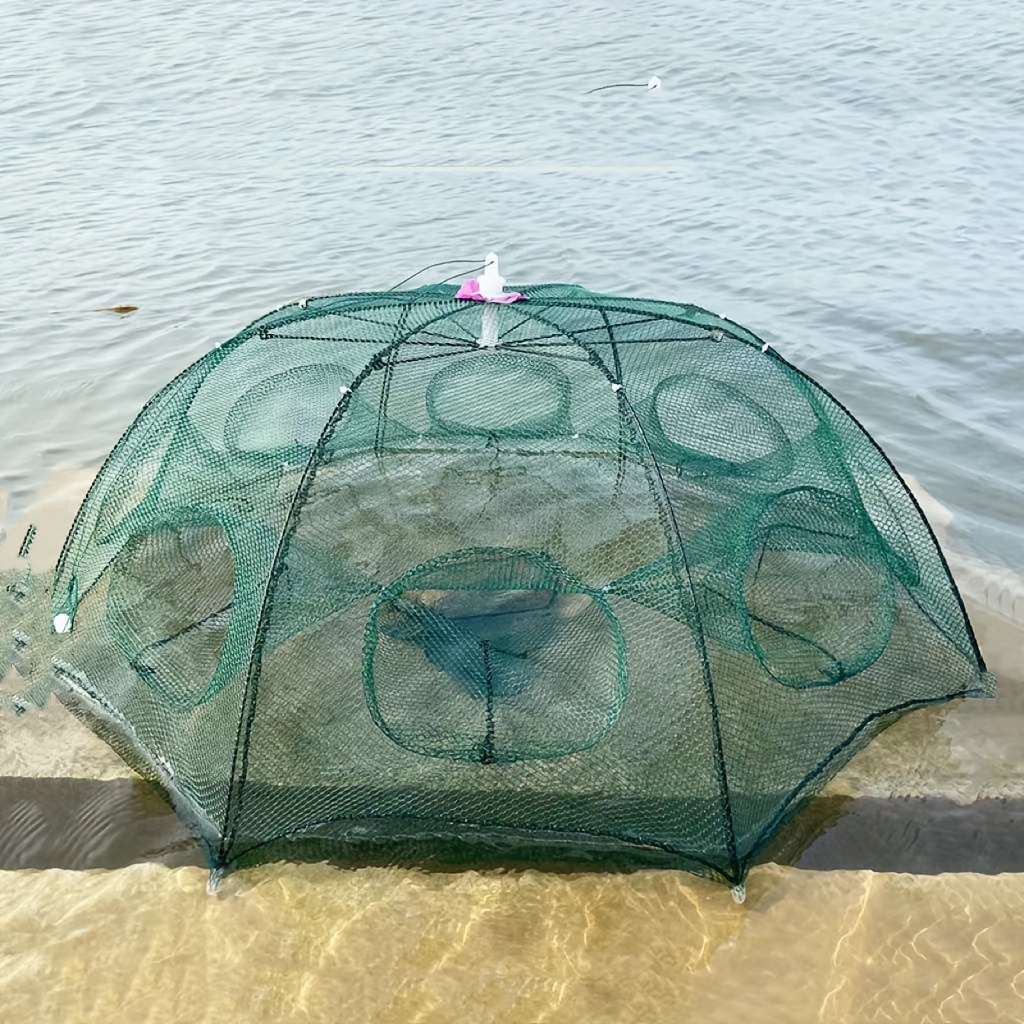 360cm Lightweight Folding Fishing Cast Net for Freshwater & Saltwater,  Durable Nylon Throw Net for Crayfish, Crabs, Shrimp
