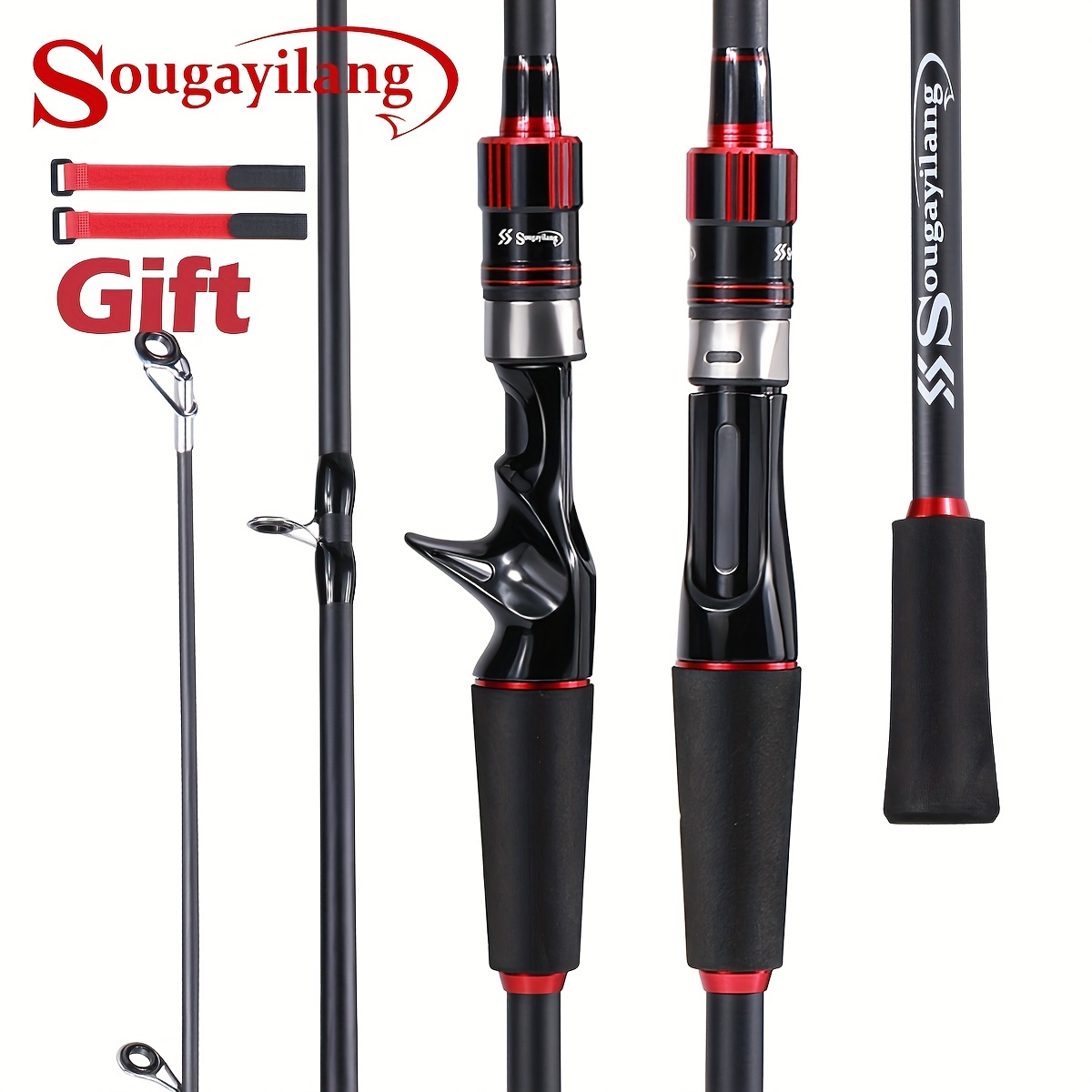 Sougayilang Ultralight Carbon Fiber Spinning/Casting Fishing Rod, Fishing  Pole With Rubber Handle For Advanced Anglers, 180cm/210cm (6ft/7ft)