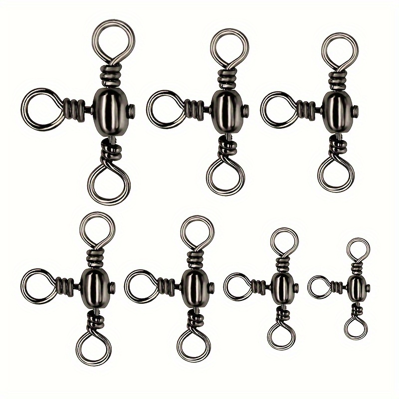 Three 3 Way Fishing Swivel Red Rolling T-Shape Triple Swivel Cross-Line Fishing  Tackle 10/20/50Pcs 