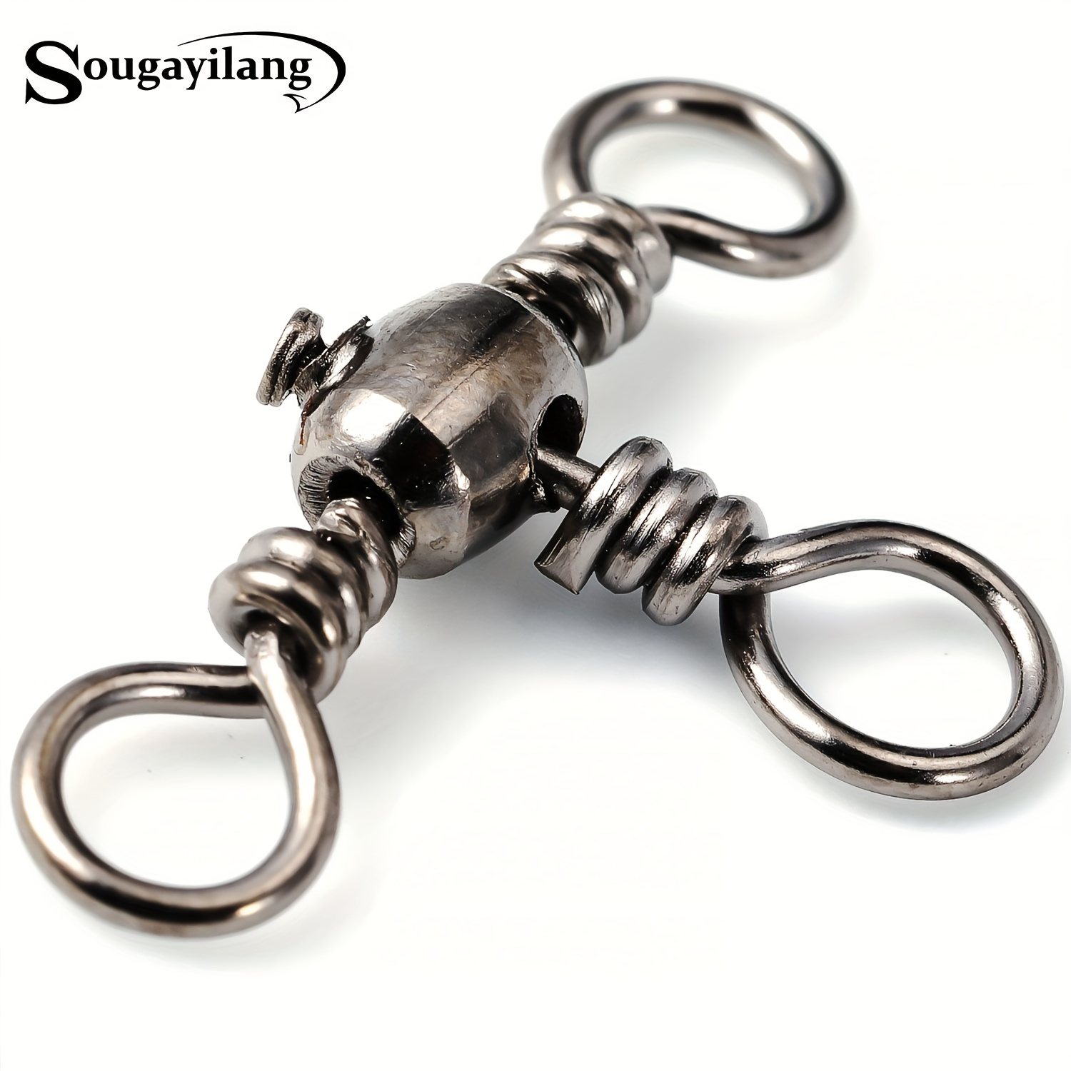 20pcs 3 Way T-type Swivel Fishing Sleeves Crimp Swivel Fishing Tackle  Freshwater