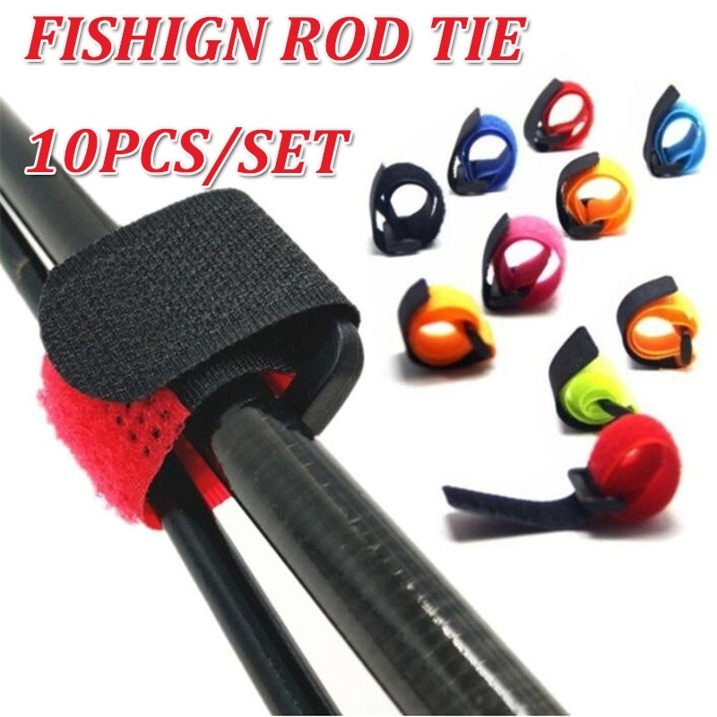 10pcs Fishing Rod Tie Holder Strap Belt Tackle Elastic Wrap Band Pole Straps  Holder Fastener Ties Fishing Tools Accessories - AliExpress