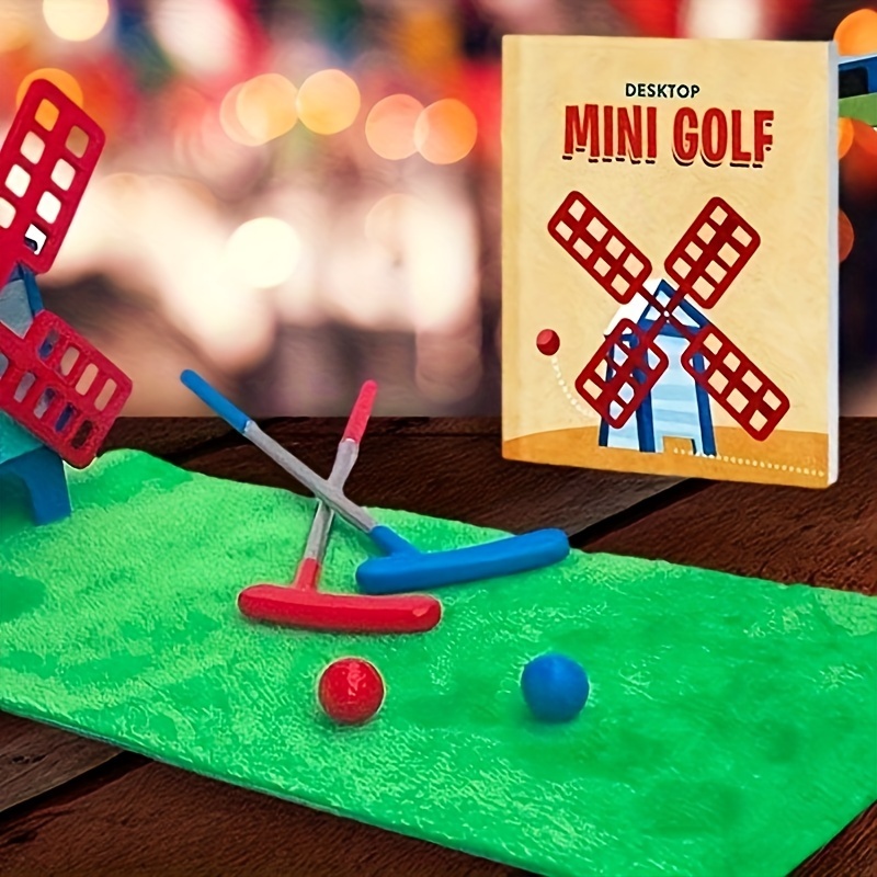 1set Mini Golf Set For Toilet (Note: Flag Base Color Will Be Sent Randomly)
