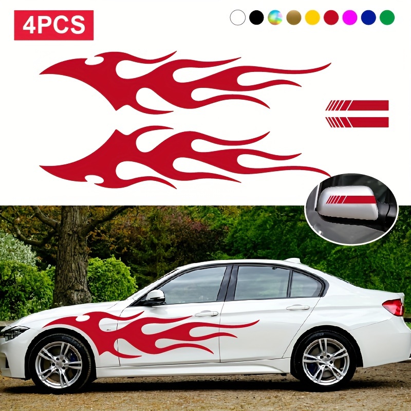 Flame Design Pattern Design Universal Suitable for Car Wrapping Car Sticker  Side Graphic Lightning Stripe Sticker Decal - AliExpress