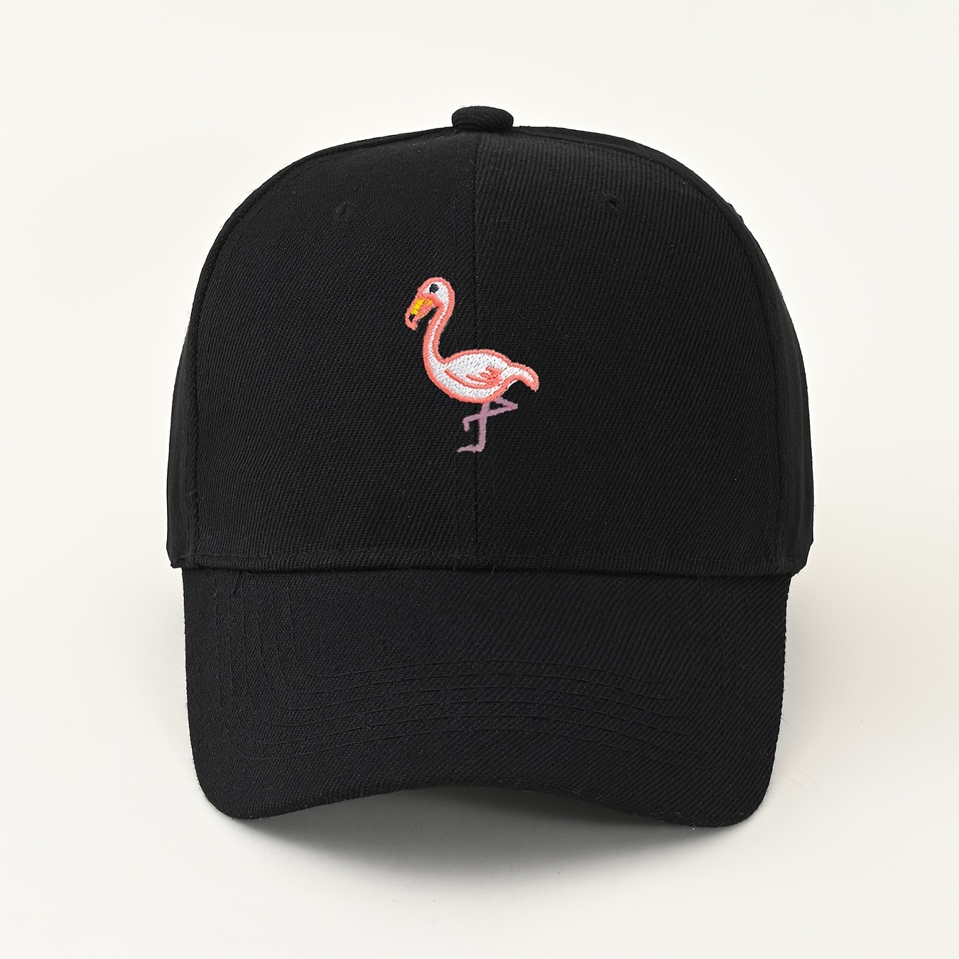 Pink Flamingo Embroidered Washed Cotton Bucket Hat Fishing Hat