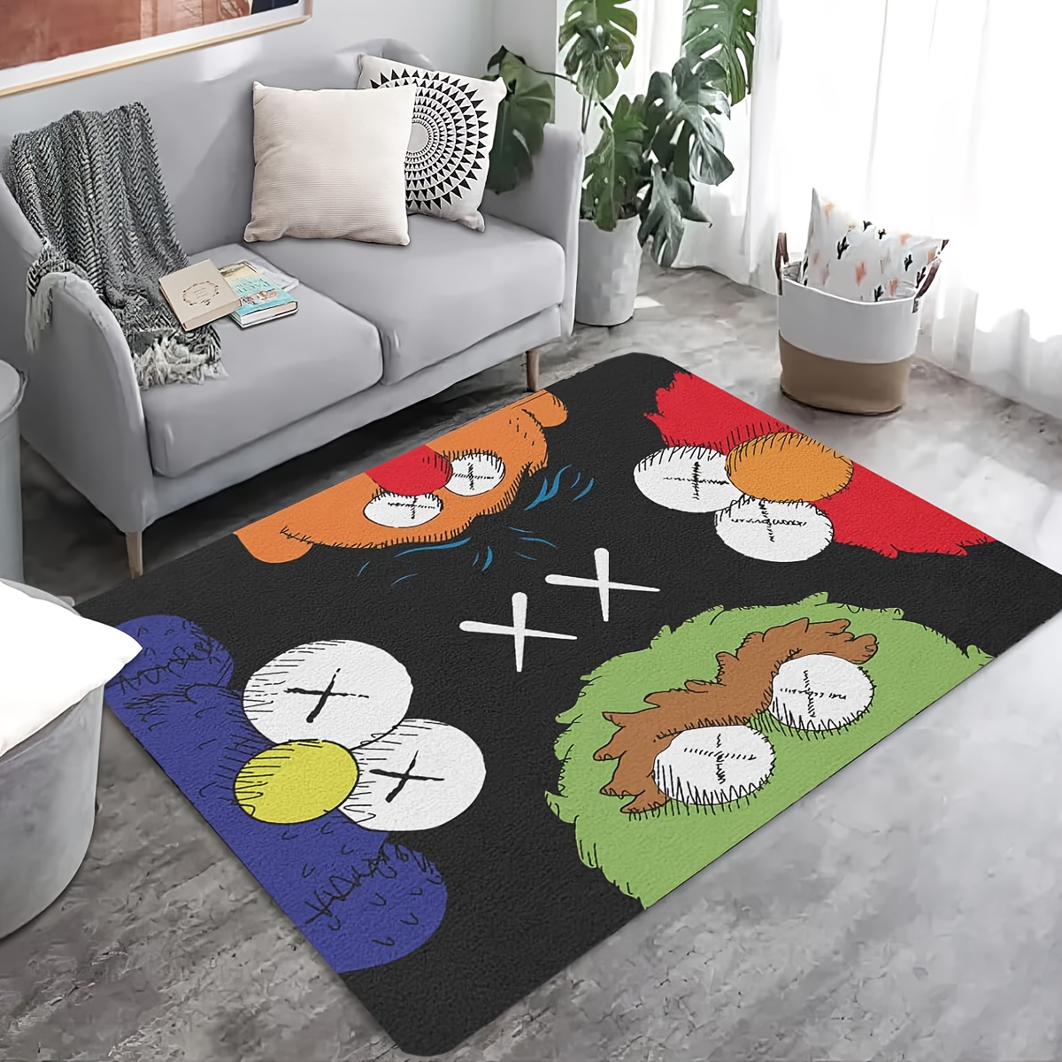 LUCKY&DONG Anime Gamer Rugs for Bedroom Boys Teens Printed Game Gamepad  Carpets Living Room Mat Home Decor Non-Slip Crystal Floor Polyester Gamer