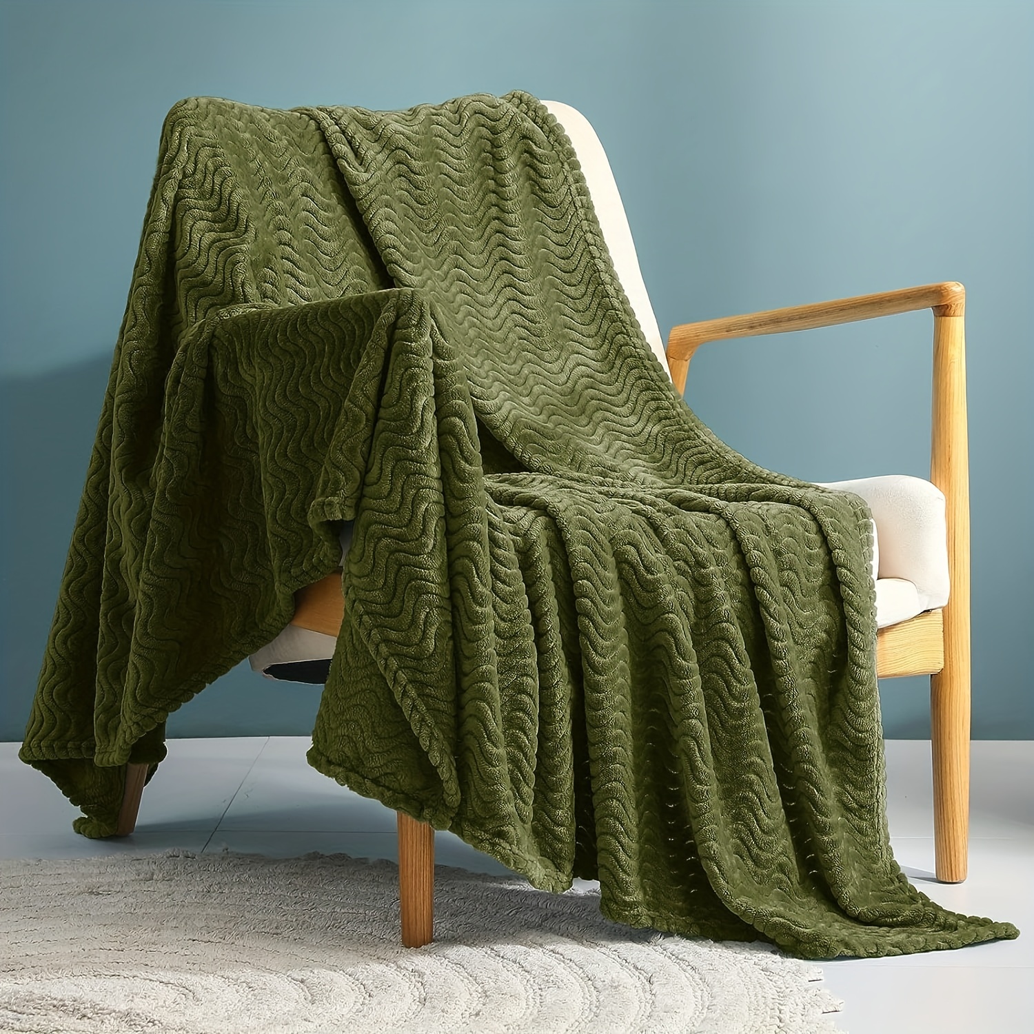  Fuzzy Checkered Throw Blanket Sage Green Blanket Throw