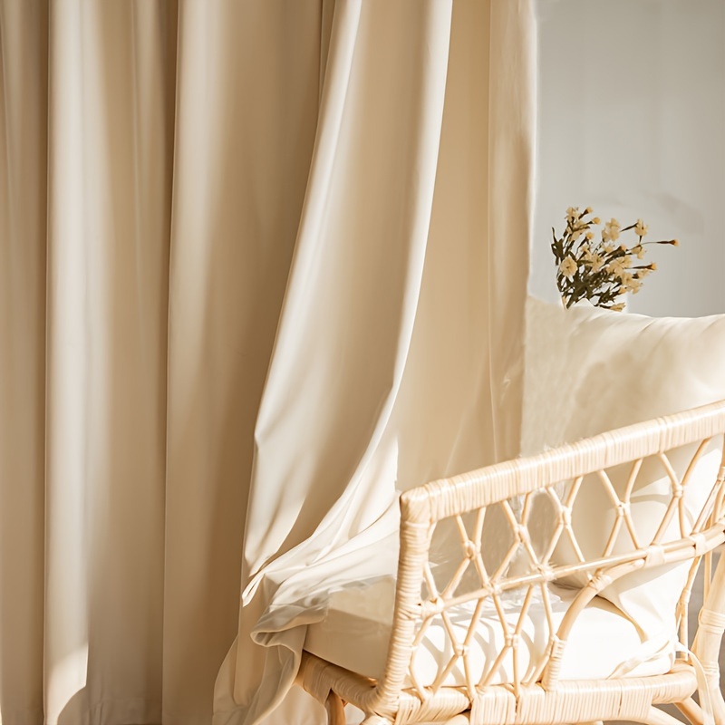 Cortinas opacas para dormitorio, cortinas modernas con ojales de color de  costura de algodón y lino que reducen el ruido, cortinas para sala de