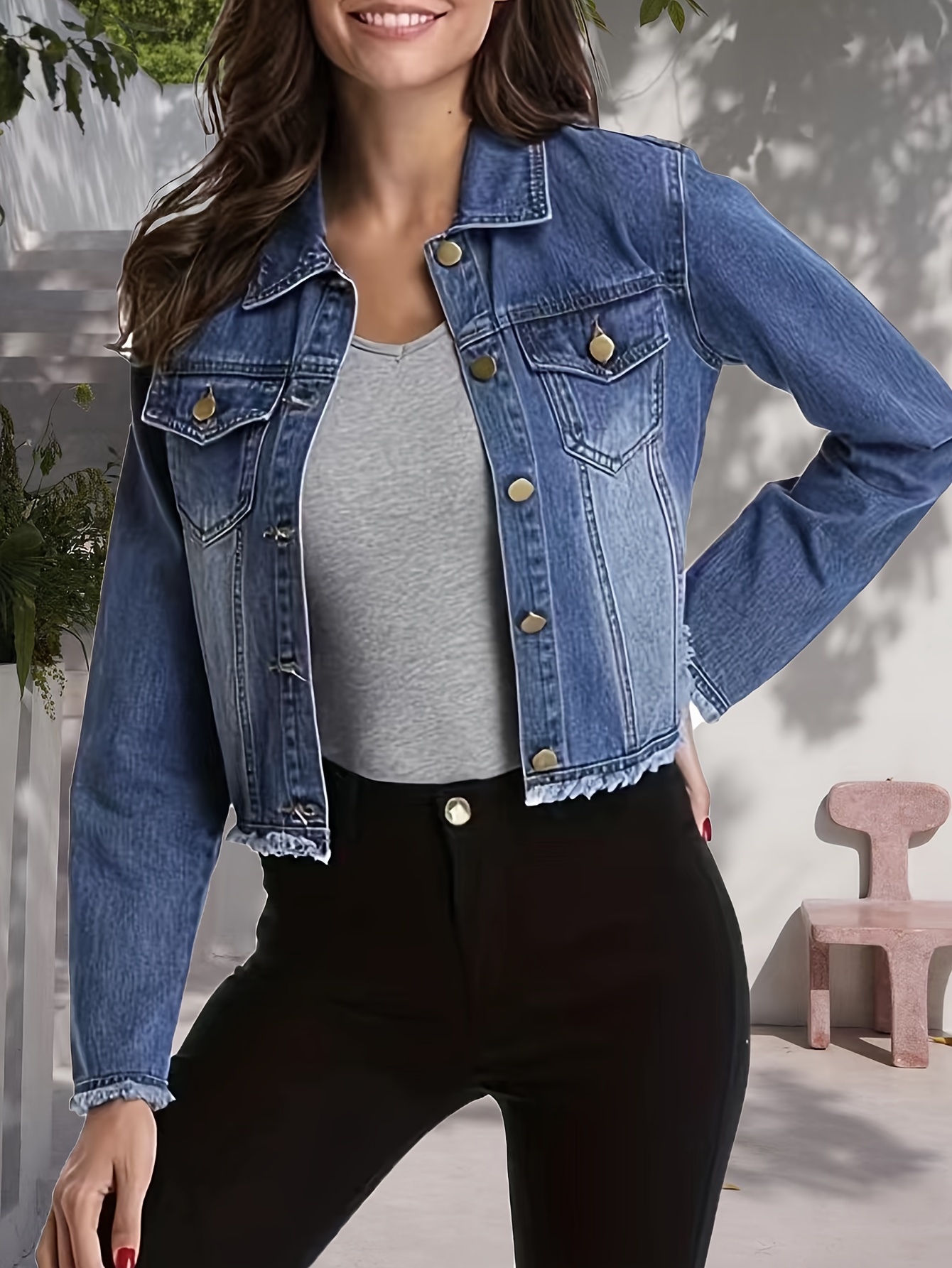 Sleeveless denim jackets 2024 for womens online