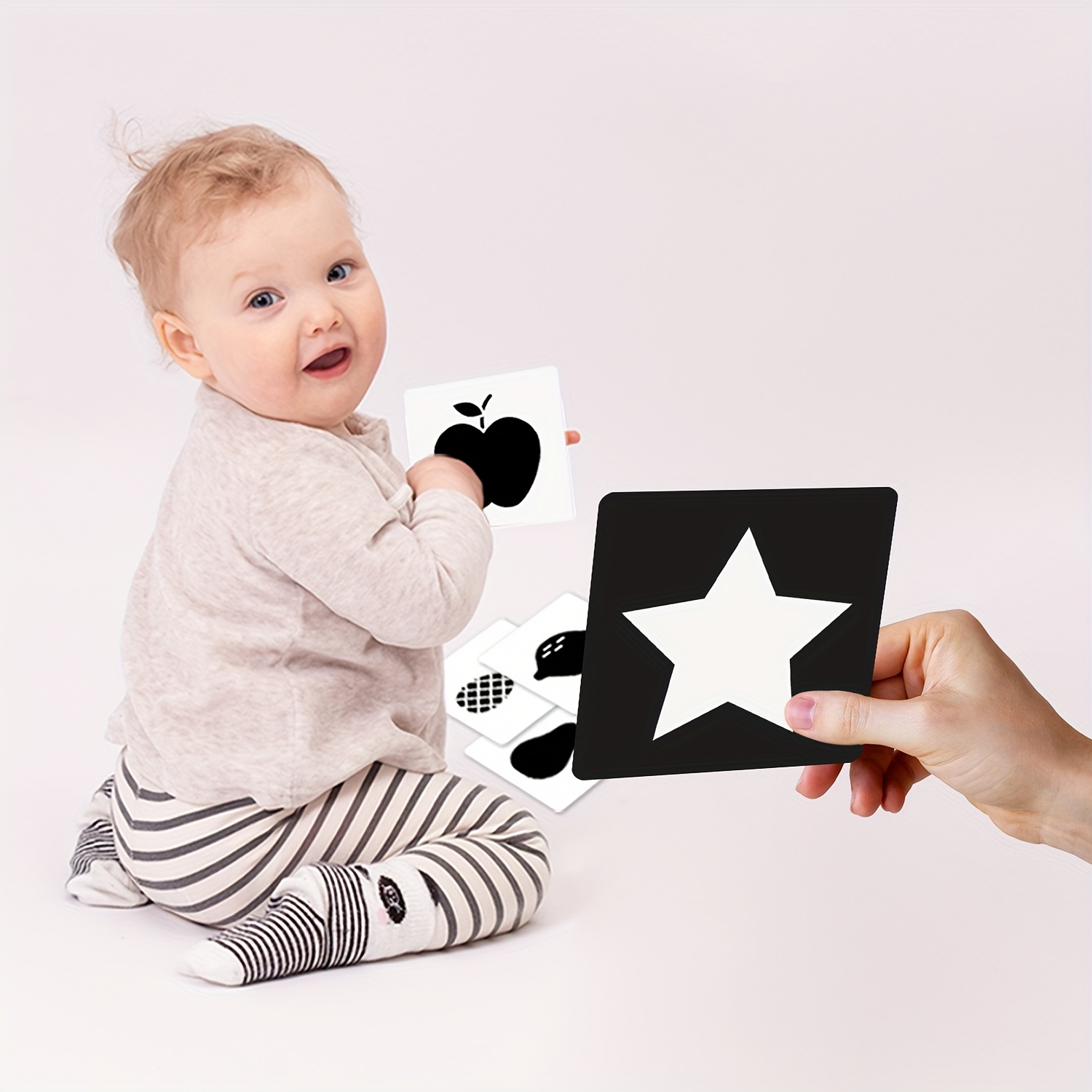 Tarjeta En Blanco Negro Bebés Recién Nacidos Tarjeta - Temu