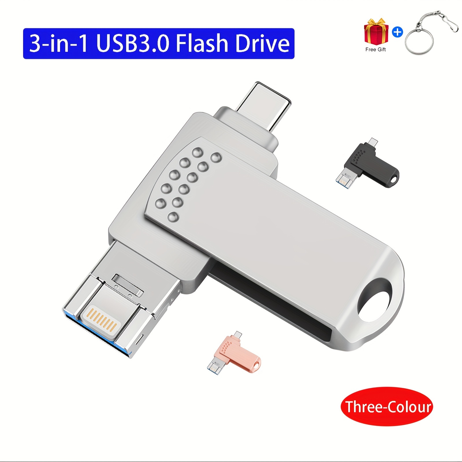 Pen Drive Per IPhone, Memory Stick USB 3.0 OTG 2 In 1, Memoria Esterna  Thumb Drive Per IPad/PC/ - Temu Italy