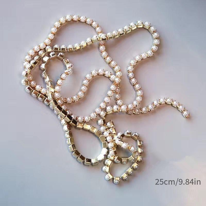 Pearl Claw Chain Nail Rhinestone Decorations Metal Silver Diamond Pearl  Chain Can Be Cut DIY Charm 3D Nail Art Nail Jewelry 2022