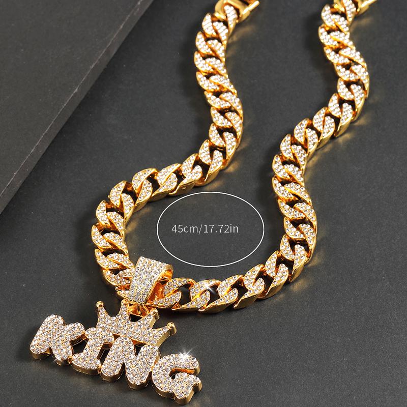 Crown KING Pendant with Cuban Chain Necklace