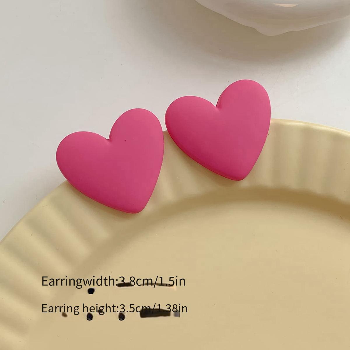 1 Pair Heart-Shaped Earrings for Men, Valentine's Day Gift,Temu