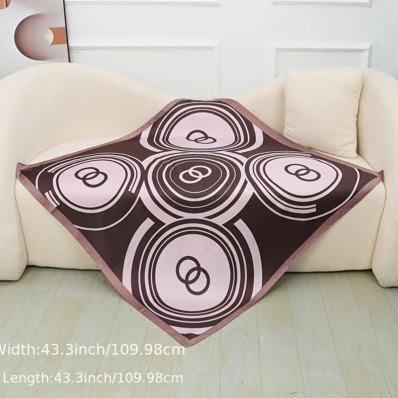 Matte Silk Print Circle Double Ring Scarf