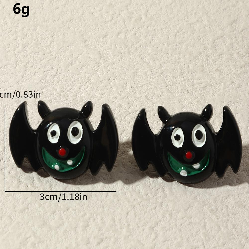 Halloween Earrings For Women - Vampire Bat Ghost BOO Pumpkin Faux Leather Dangle Earrings, Lightweight & Festive