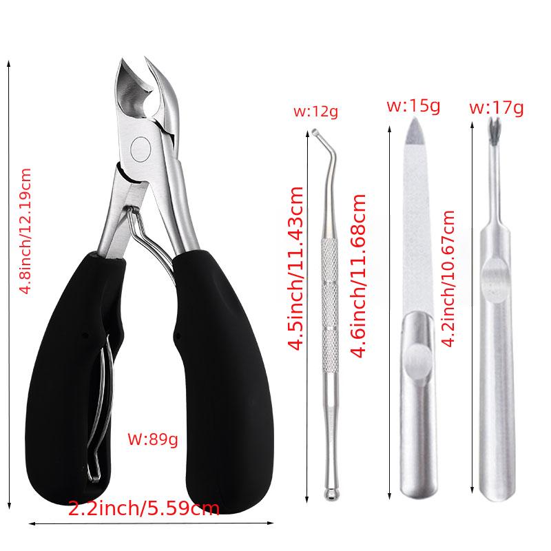 Ingrown Toenail Premium Stainless Steel Nail Clippers For Thick Nails Shave  And Curve Blades Wide Jaw Heavy Duty Anti-slip - Temu