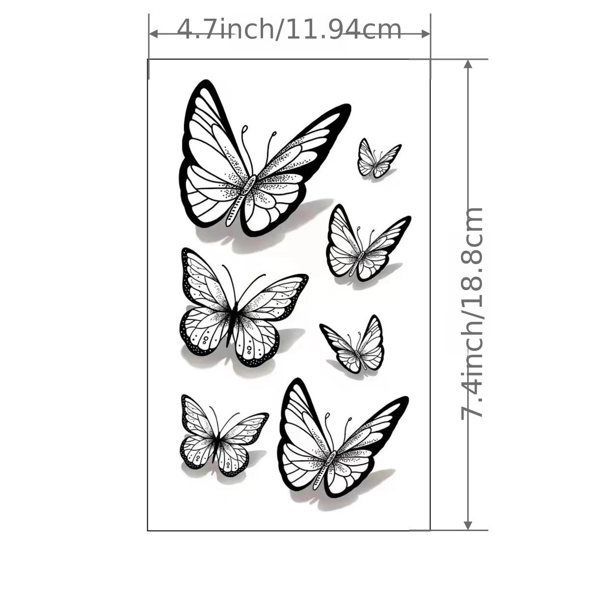 3 sheets /bag Colorful Butterfly Waterproof Households Decorative