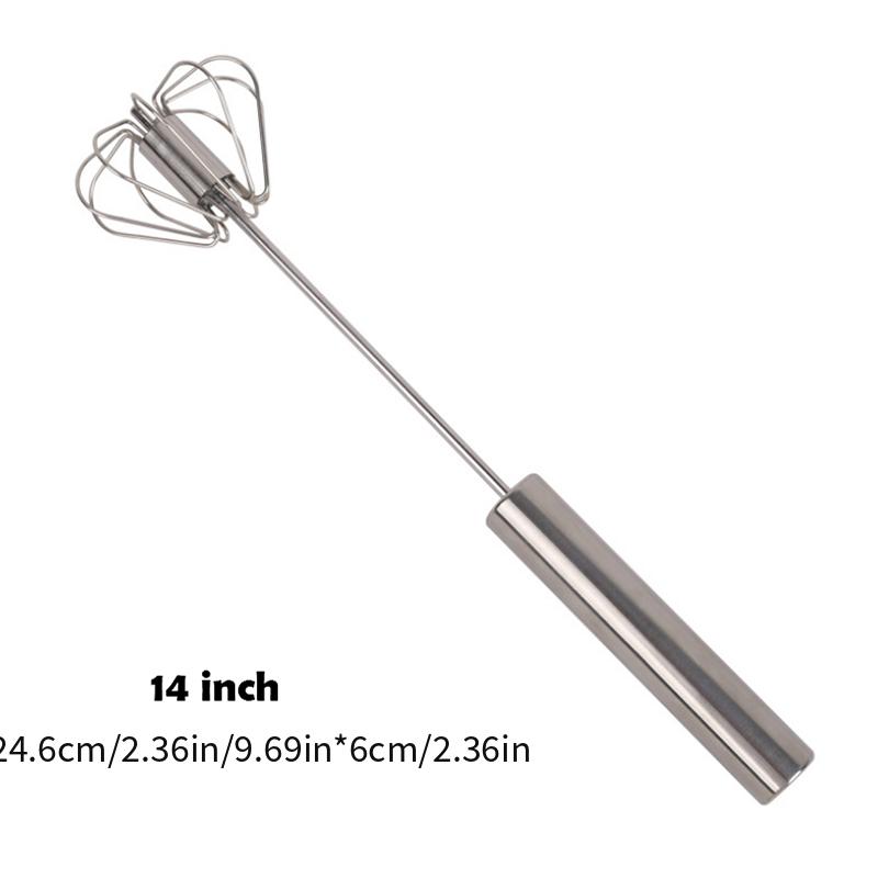 2 Egg Beaters, Multi-Functional Semi-Automatic Hand-Held Stainless Steel  Whisk, Rotary Beater For Ki