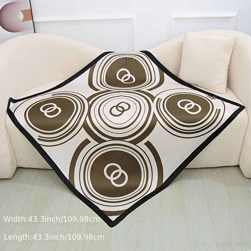 Matte Silk Print Circle Double Ring Scarf