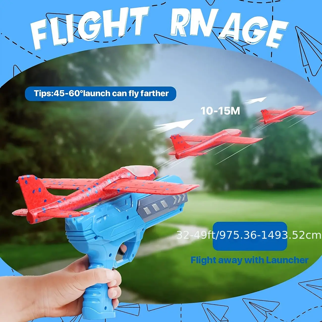Airplane Launcher Toy, 2 Flight Mode Led Light Throwing Foam Glider Catapult Plane Toy For Kids, One-click Ejection Shooting Game For Birthday Gift For 6 7 8 9 Year Old Boys And Girls