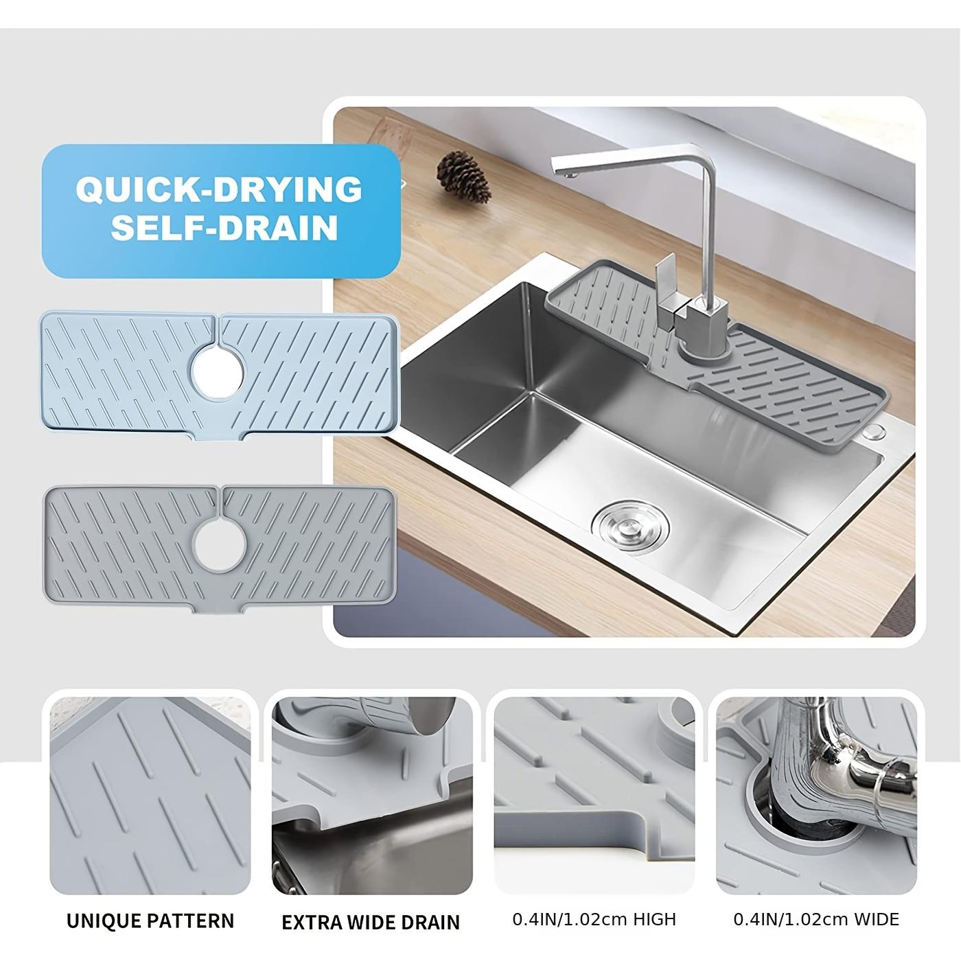 Long Silicone Sink Mat For Kitchen Bathroom Laundry Room - Temu