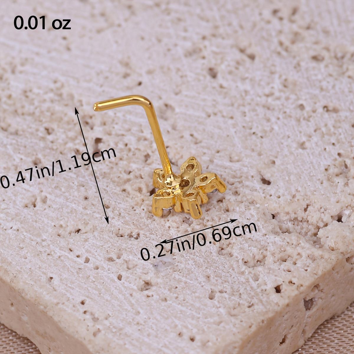 Flower Shaped Zircon Nasal Stud for Women, Delicate Body Piercing