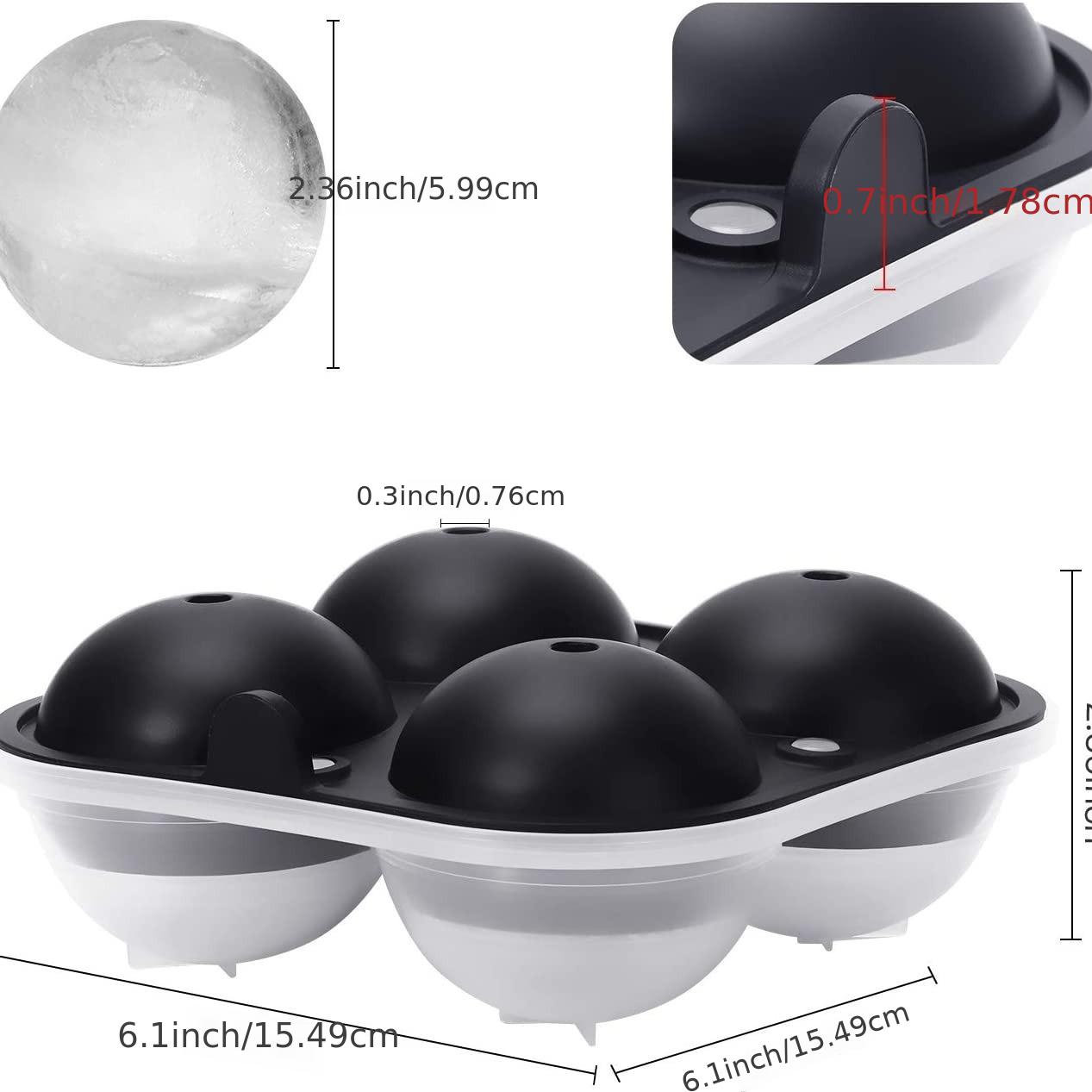 Handy Gourmet Ice Ball Tray - Slow, Long Lasting Melt - GRAY - Large I