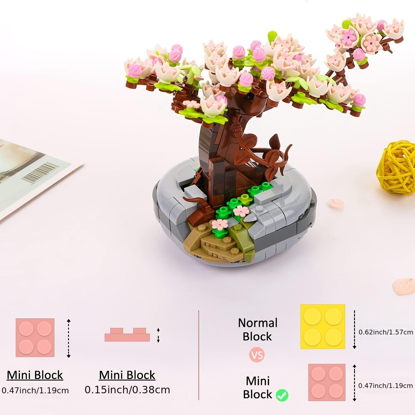 426pcs Mini Bricks Sakura Building Sets Bonsai Model Flowers Block