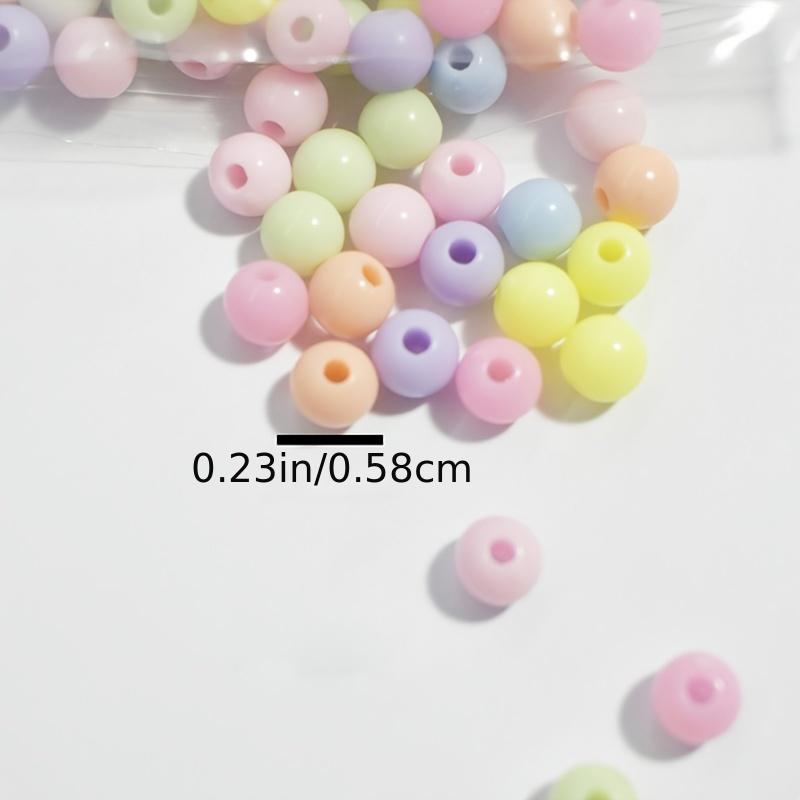 Candy Color Acrylic Round Plastic Pastel Beads For Jewelry - Temu