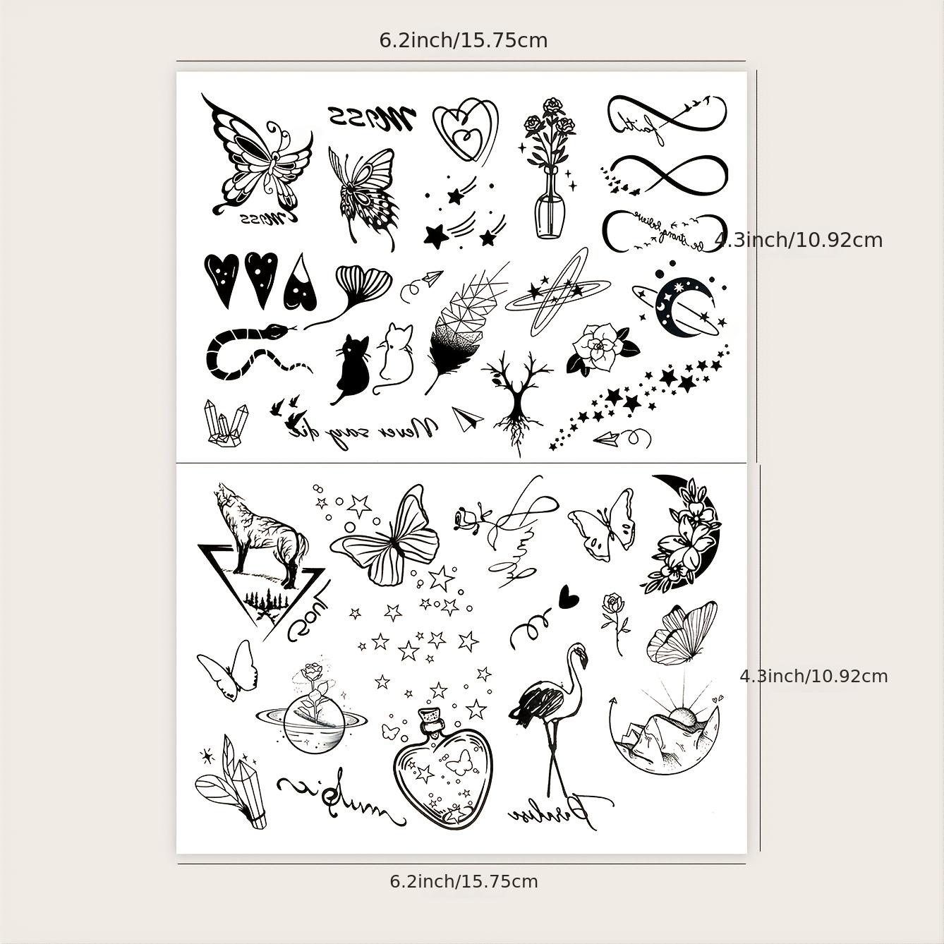 Mini Tattoos Set - Stylish Designs for Fingers, Wrists, Ears & More