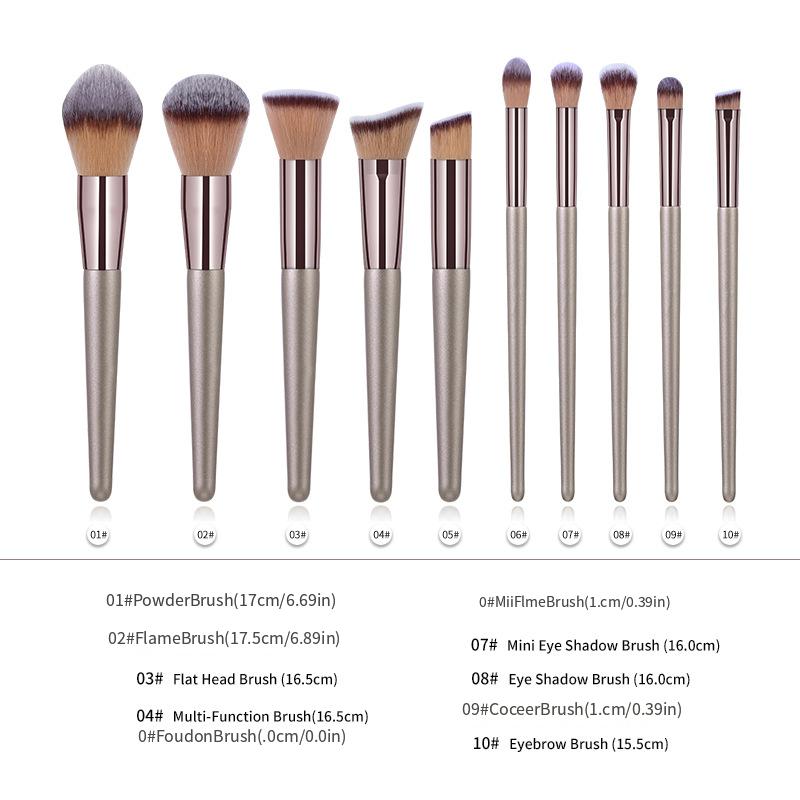 Rose Gold Oval Makeup Brushes Set Flawless Application Liquid