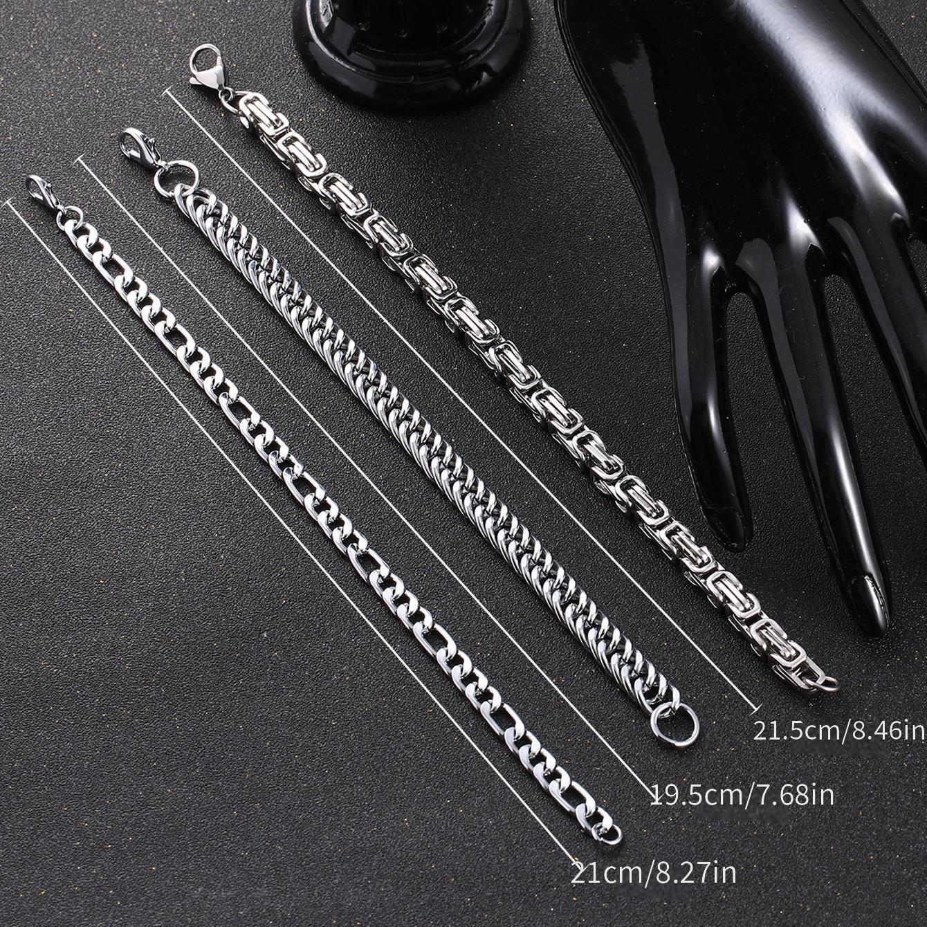 3pcs Stainless Steel Men's Bracelet Set