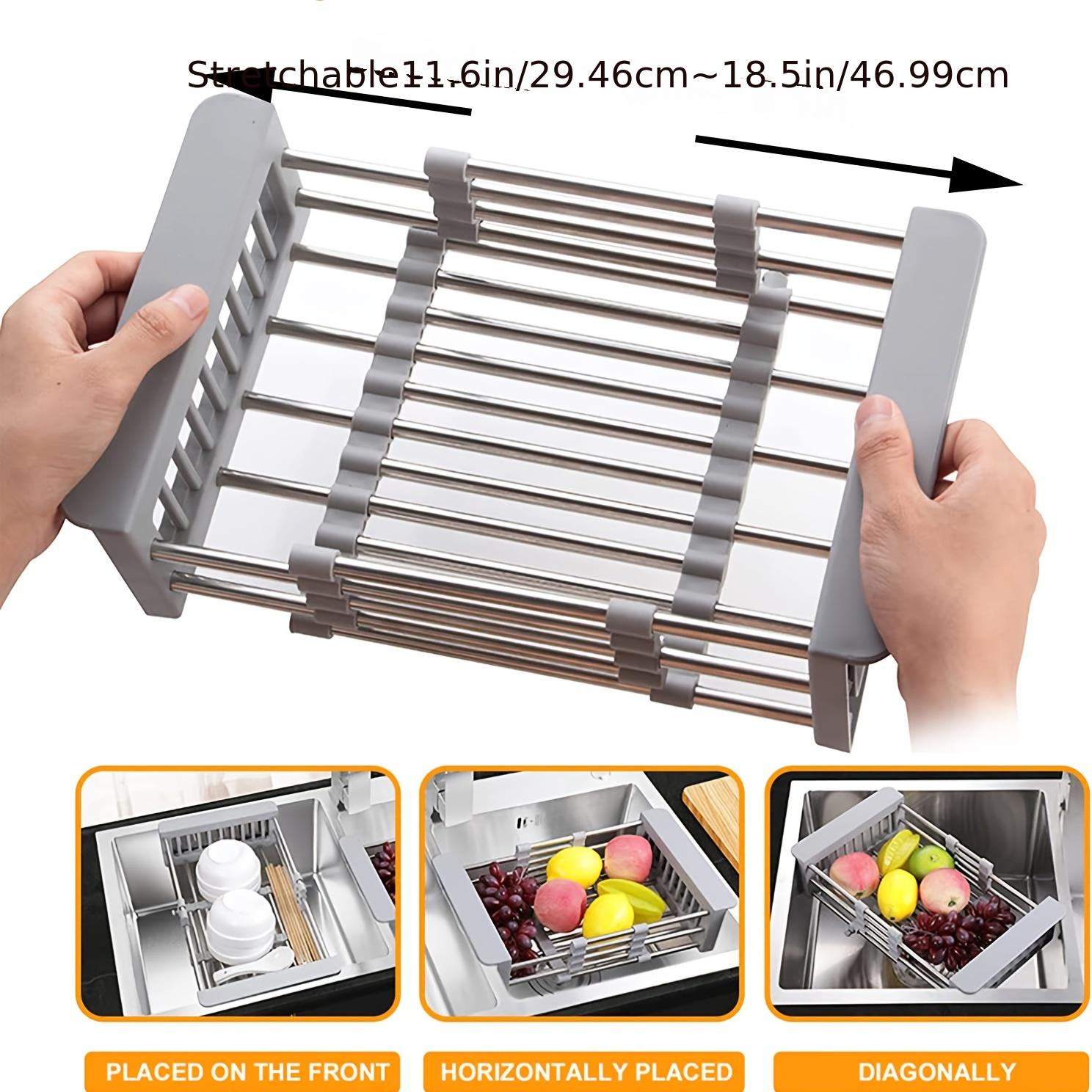 Travelwant Expandable Dish Drying Rack Over The Sink Small Dish