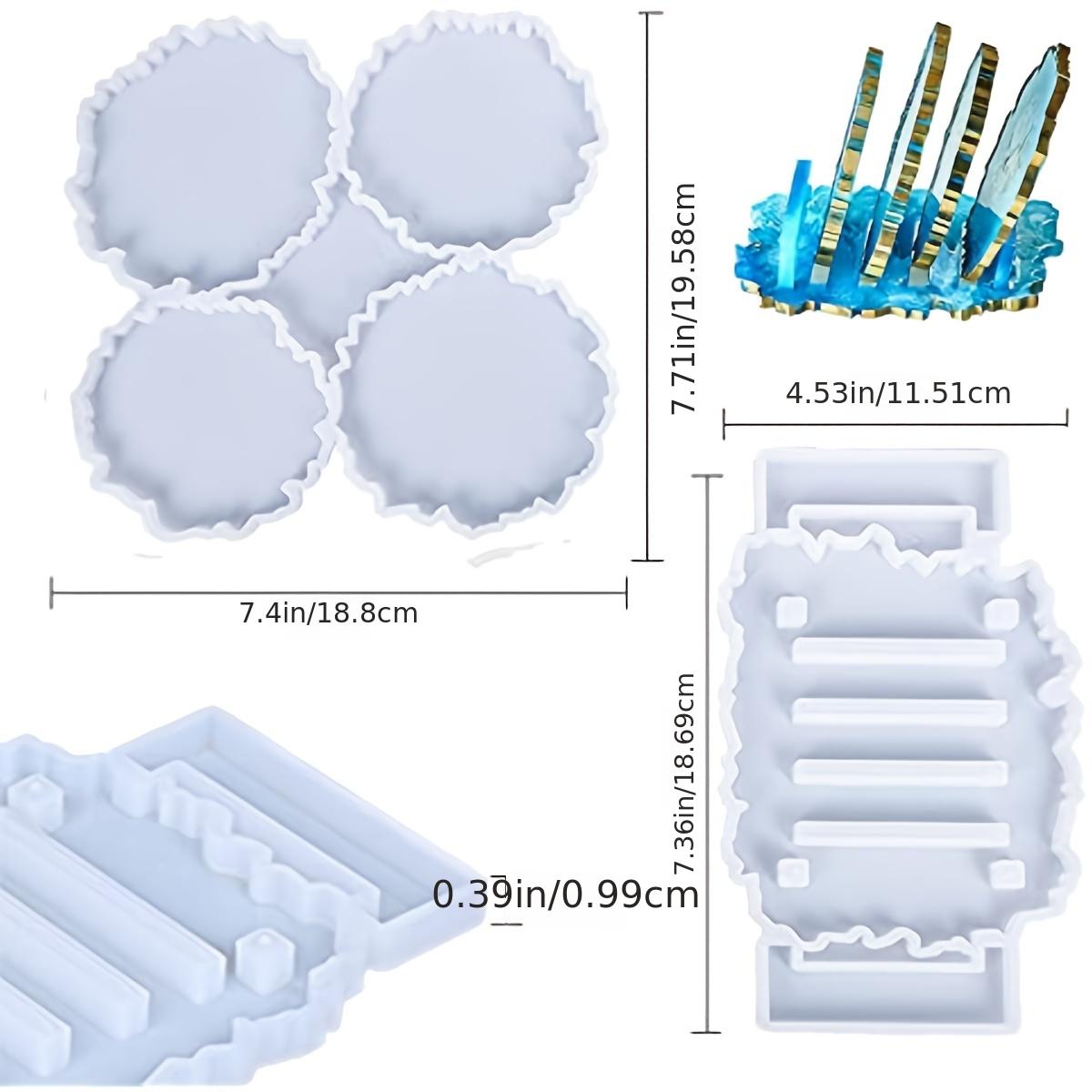5Pcs Glossy Irregular Edge Tray Silicone Mold Coaster Holder Mold Resin  Coaster Molds DIY Cup Mats Mold Home Decoration