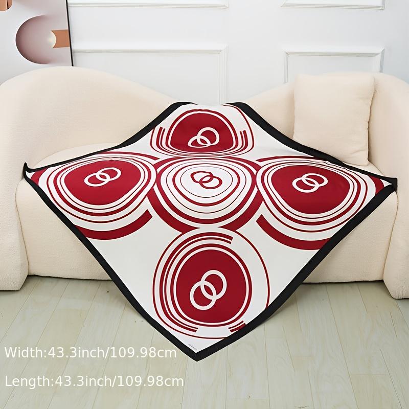 Matte Silk Print Circle Double Ring Scarf