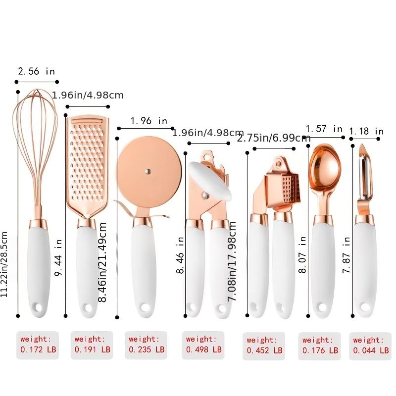 7Pcs Rose Unique Cheese Knife Tool Set Stainless Steel Handle